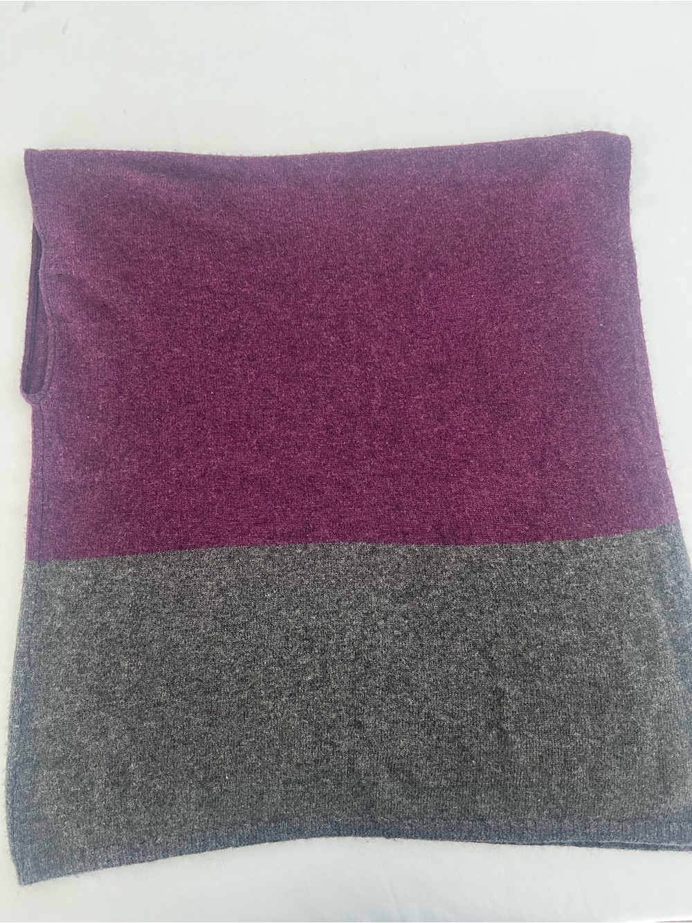 Celeste Wool and Cashmere Two-Tone Asymmetrical Poncho